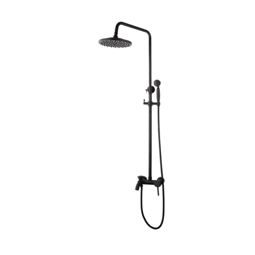 Udendørs bruser med håndbruser i sort - koldt og varmt vand