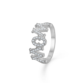WOW/MOM ring in sterling silver with cubic zirconia