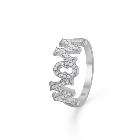 WOW/MOM ring i sterlingsølv med zirkonia