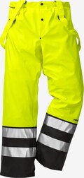 Hi Vis Regnbukser kl.2 2625 RS - Ultimativ synlighed i hi-vis gul/sort. Stretchmateriale, svejsete sømme og aftagelige seler for maksimal komfort. EN ISO 20471 kl. 2 godkendt. Praktiske åbninger til sømlommer.