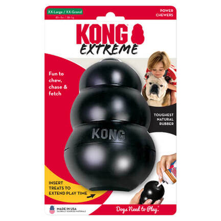 Kong Extreme (XX-Large): Til den helt store hund med STOR tyggeglæde! Holdbart og stimulerende Kong hundelegetøj.