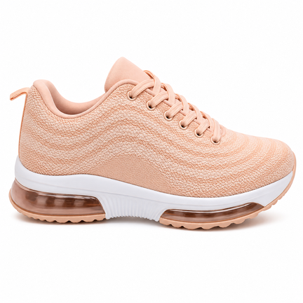 dame sneaker peach, peach sneakers, sneakers dame mesh, peach sportssko, lette sneakers dame, sneakers med air-sål, komfort sneakers, mode sneakers dame, peach træningssko, sneakers online, peach løbesko dame, peach fritidssko, sneaker mode dame, trendy s