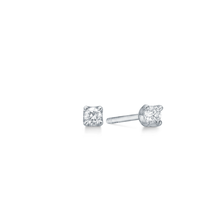 CROWN earrings in 14 karat white gold with 0.18 ct. W.SI diamonds.
