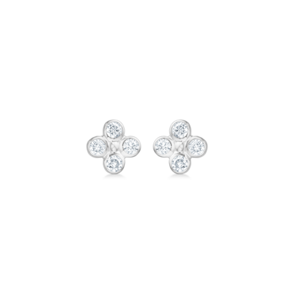 SOPHIA'S BLOOM earrings in silver with white topaz.