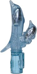 Double Dolphin Vibrator med roterende skaft og klitorisstimulator