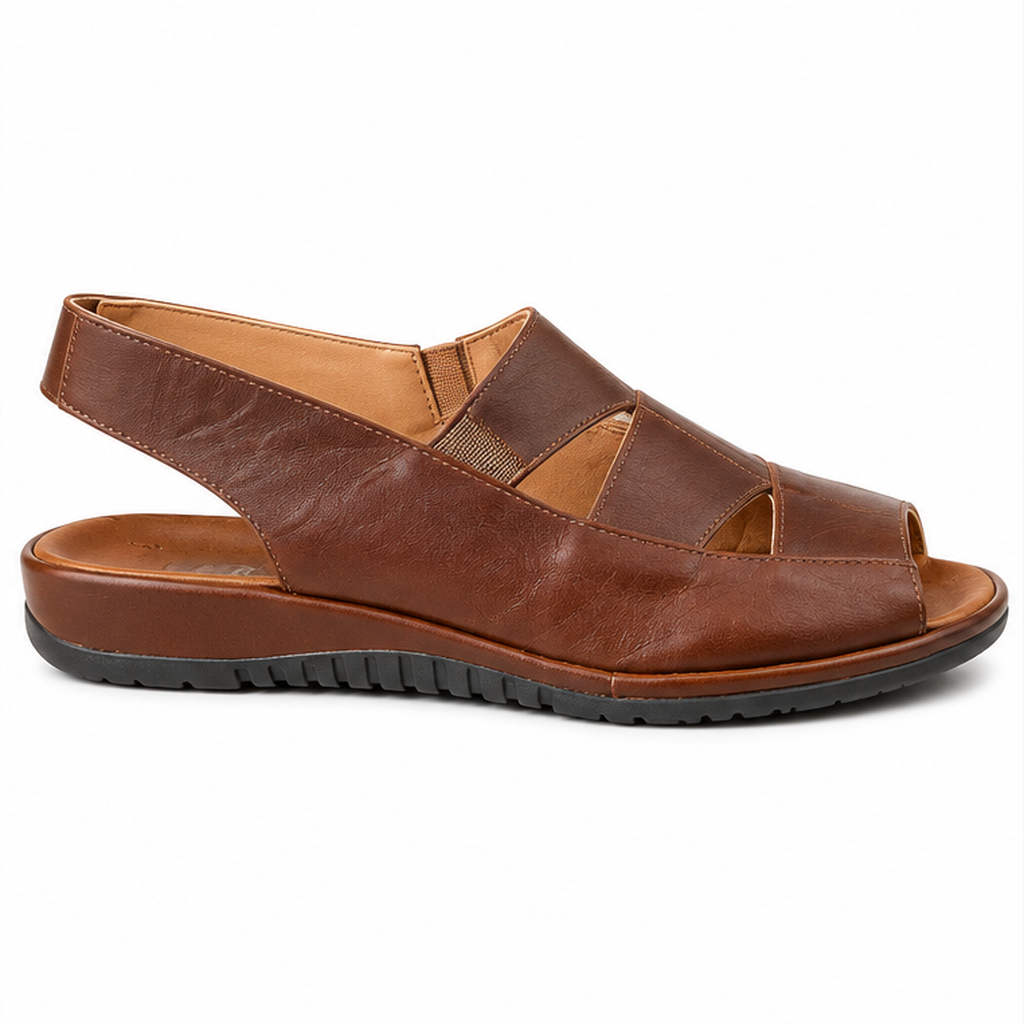 Sanilet Lædersandal Med Slingback Hæl - 38