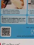 Emballageetiket med tekst på dansk og norsk om brødopbevaringsposer. Indeholder brugsanvisninger og materialedetaljer: Transparent MDPE, tykkelse 35 µm. En QR-kode og hjemmesiden www.schurconsumer.com er synlige.