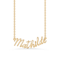 Name Tag Necklace Mathilde - halskæde med navn - navnehalskæde i forgyldt sølv