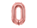 Stort 0 ballon tal rose gold til helium