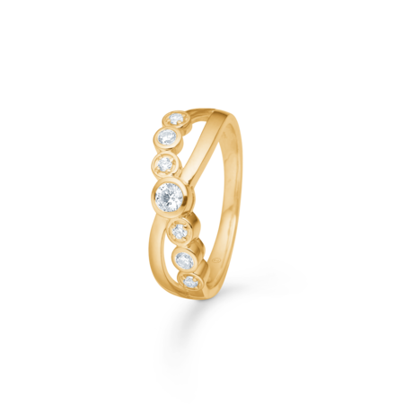 Solis Flow ring i 8 karat guld med zirkonia.