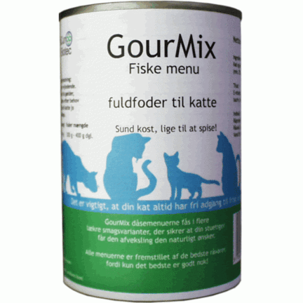 GourMix vådfoder til kat på dåse 400 g. Vådfoder fuldfoder Fisk til katte