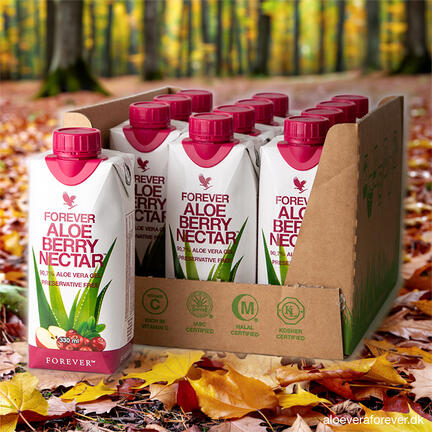 Forever Aloe Berry Nectar 12 stk. mini 330 ml med tranebærmag Aloevera juice