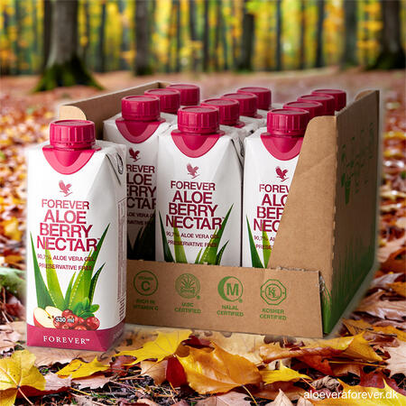Forever Aloe Berry Nectar 12 stk. mini 330 ml med tranebærmag Aloevera juice