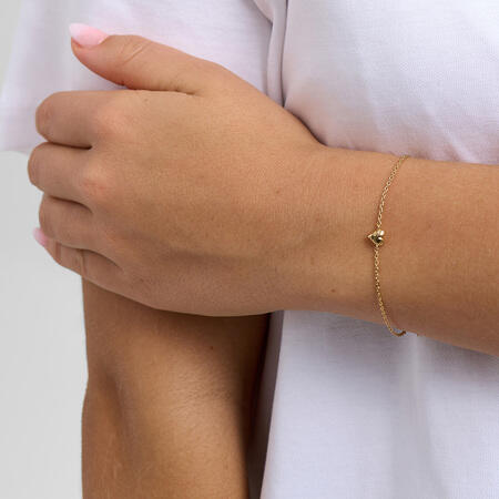 Amour Heart armbånd i forgyldt sølv - studio.z