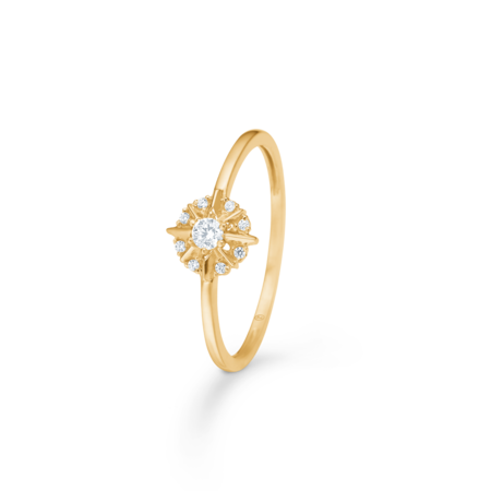 North Star ring i 8 karat guld med zirkonia.