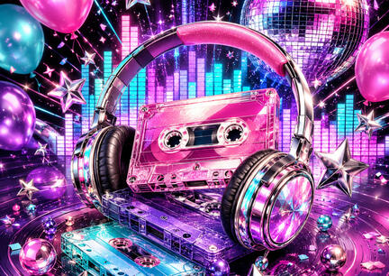 K-pop sukkerprint A3 med pink Y2K-kassettefest til stor festkage