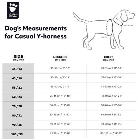 Måleskema til Casual Y-sele