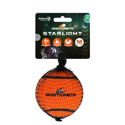 Dog Comets Starlight Tennisbold - M, Ø6cm, 80g, orange