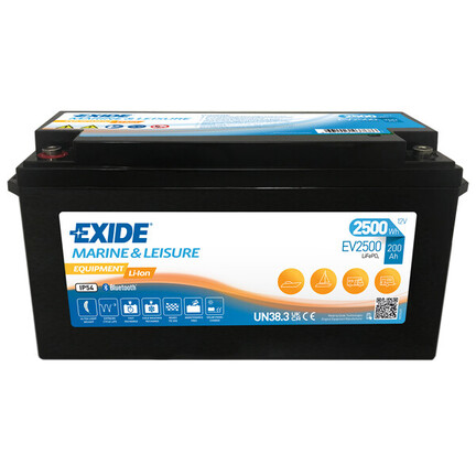 Exide EV2500 lithium batteri 200Ah til båd og autocamper