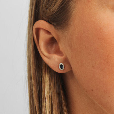 Midnight Bloom earrings in 14-carat gold, as modelled