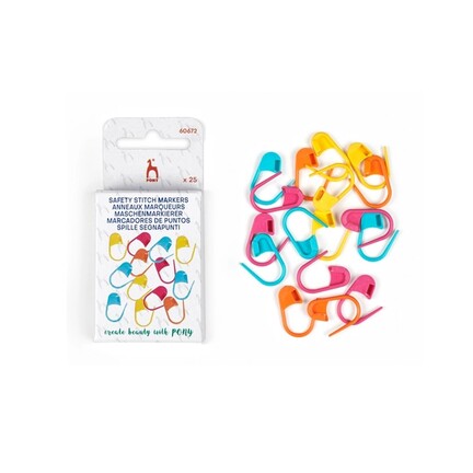 Pony small maskemarkører æske plus løse maksemarkører i forskellige farver ved siden af