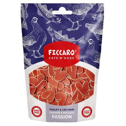 Ficcaro Chicken & Pollock Passion - Hundegodbidder med kylling & sej - MyTrendyDog.dk