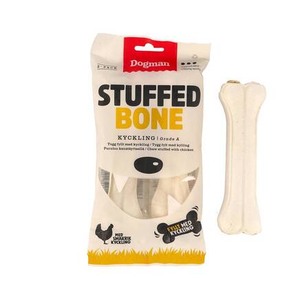 Dogman Chicken Stuffed Bone -  - 2 stk. | Køb hos MyTrendyDog.dk