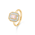 MONACO diamond ring in 14 karat gold with morganite | Danish design by Mads Z