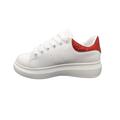 Dame sneakers hvid/rød glimmer