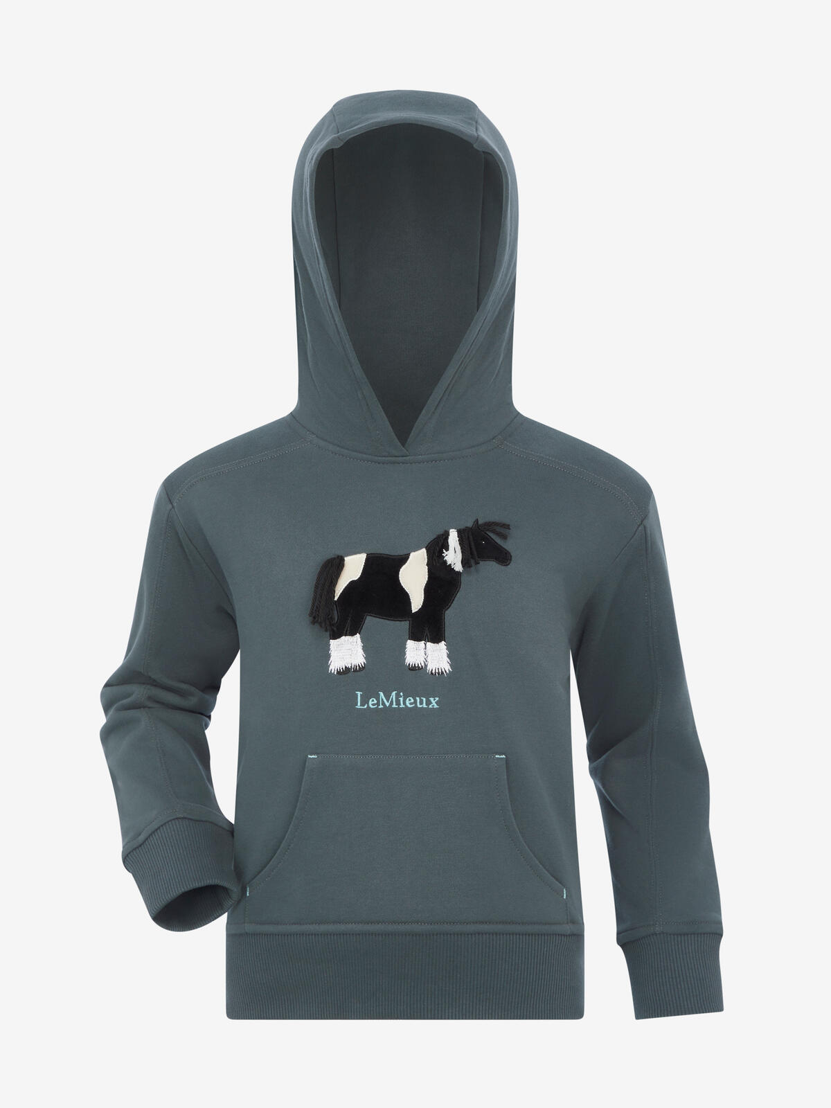 Pull à Capuche (hoodie) LeMieux Mini Romi - Couleur Alpine/Petrol - 83% Coton, 17% élasthanne - Neuf