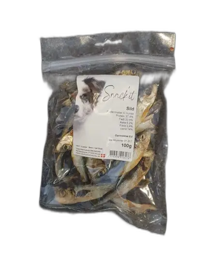 Sild 100 g lækker tørret sild fra Snackit, godbid til hunden