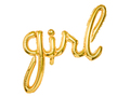 baby girl folieballon i guld til barnedåb eller babyshower