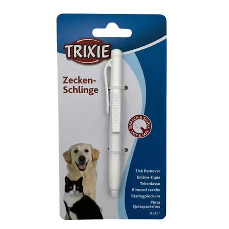 Trixie flåtfjerner med løkke i hvid
