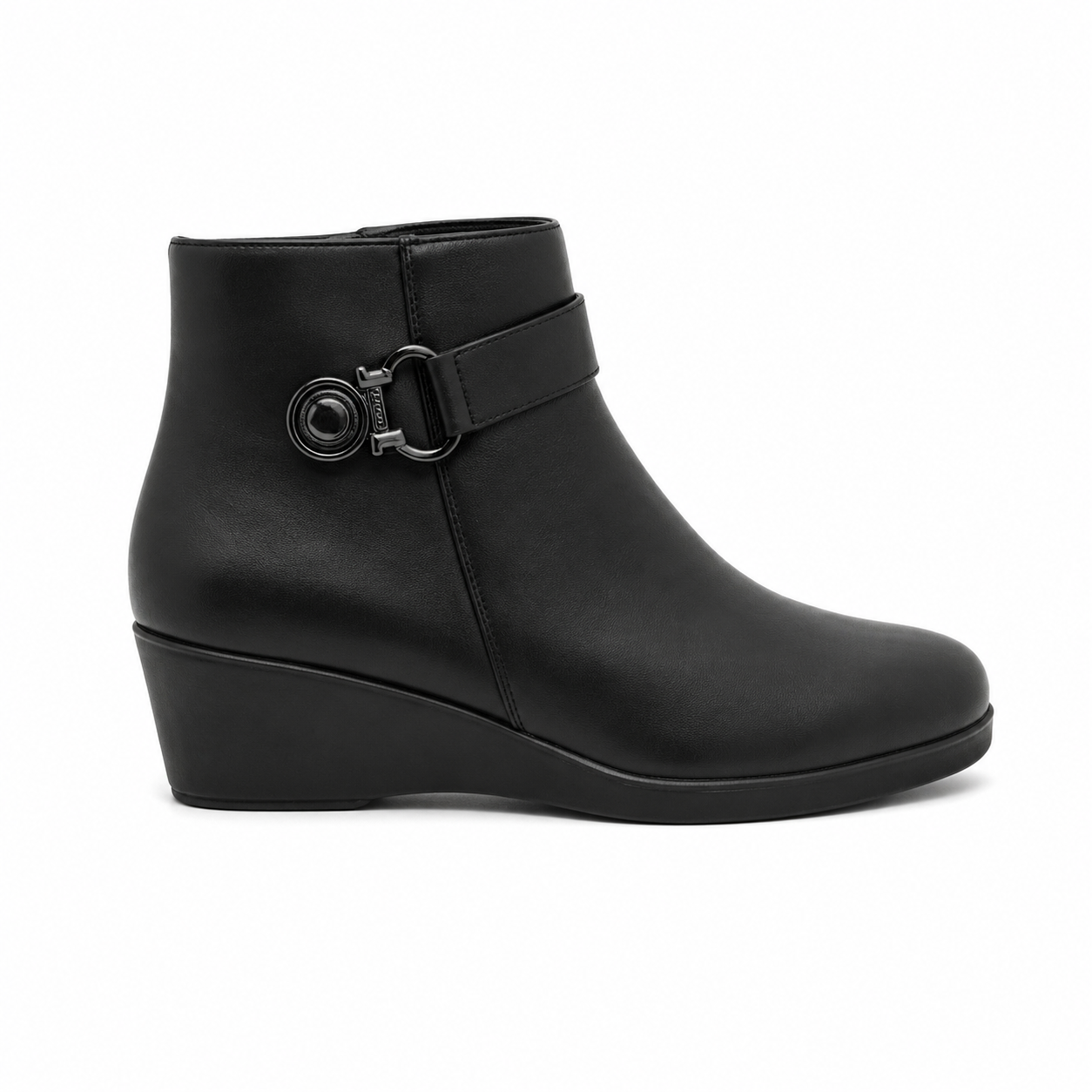 Noira Buckle Wedge Boot - 37