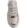 hvid chunky sneaker plateau sko med guld striber størrelse