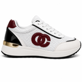 Hvid dame sneaker med CC logo og gulddetaljer
