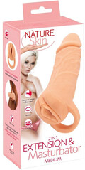 Nature Skin 2in1 Extension & Masturbator Medium – penisforlænger og masturbator i hudlignende materiale.