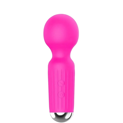 Boss Series Mini Massager Pink – genopladelig wand vibrator i blød silikone med 20 vibrationsfunktioner