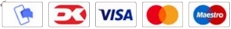 Billede der viser hvilke betalingsmidler man kan benytte i webshoppen: Mobilepay, Dankort, Visakort, Mastercard