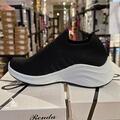 Dame sneakers elastik sort/hvid