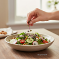 Radise Sango mikrogrønt drysses over en frisk salat