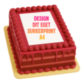 Design selv sukkerprint A4 19×27 cm – personligt spiseligt billede i høj kvalitet til lagkager og festkager.