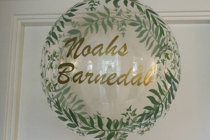 Ballon med navn - bubble ballon med bladranke