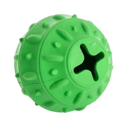 Dogman dental treat bold i gummi med godbidshul og tandrensende overflade til hund 7 cm