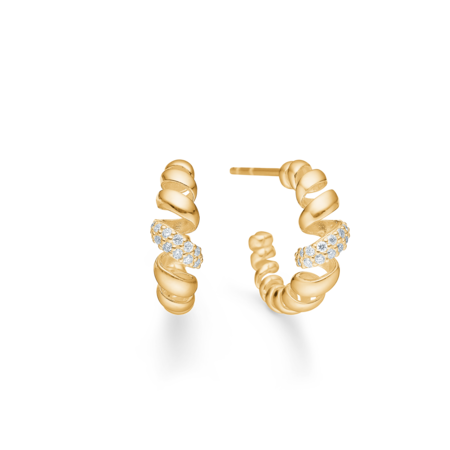 SWIRL W. DIAMONDS øreringe i 14 karat guld med 0,17 ct. brillanter W.SI.