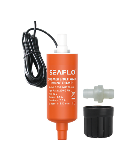 seaflo inline pumpe 12v 200 gph ferskvand