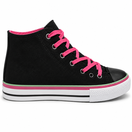 Sort sneaker pink snørrebånd