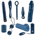 Midnight Blue 9-delt sexlegetøjssæt med vibrator, dildo, masturbator, penis sleeve og anallegetøj