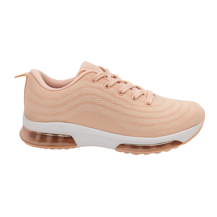Peach dame sneaker i mesh med hvid og air-sål