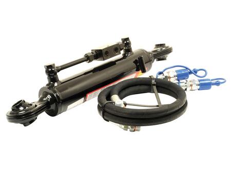 Topstang kat 2/2 - Hydraulisk komplet kit med slanger og returventil. Mål: Min. længde : 570mm, Max. længde : 866mm Cylinderdiameter: 63 mm. Stempelstok: Ø35 mm. Kategori 2/2 (Ø25/25mm) Leveres med slanger Løft 3960 kg ved 180 bar Maskinside Kugle